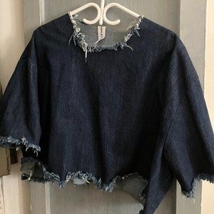 Ashley Rowe, denim crop top, O/S
